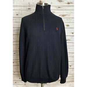 Polo Ralph Lauren classic Pima cotton quarter zip mock neck pullover sweater XXL